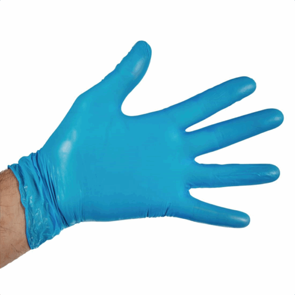 Extra Large Blue Vinyl Gloves - Image 2